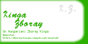 kinga zboray business card